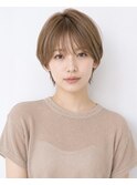 夏に似合うマッシュショート×ミルクティーベージュ