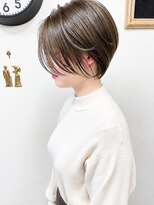 ヌフ(neuf)&nbsp;池袋 大人可愛い丸みショートボブ 小顔ショート ベージュカラー