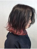 【#チェリーピンク裾カラー】×切りっぱなしロブ