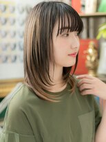 カバーヘア ブリス 川口(COVER HAIR bliss)&nbsp;グラデーションカラー★個性的小顔セミディb川口20代30代40代!