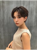 センター分けハンサムショート*