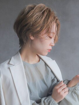 エンクス(enx) 大人可愛いセンターパートハンサムマッシュ×グレーベージュ