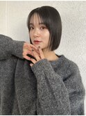 20代30代40代に向けたストレートボブ×シースルーバング
