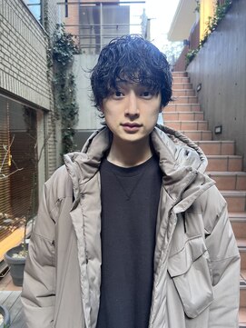 ジェノ(JENO by apish) メンズ/ウルフ/アッシュブラック/カルマパーマ/ベリーショート