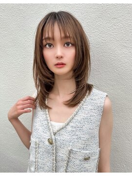 ロンドローズ 名古屋(Lond damaskRose) ブリーチ 学割 オリーブベージュ レイヤーカット リタッチ119