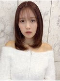 小顔似合わせ前髪顔周りレイヤー黒髪ネビージュワンレンボブルフ