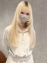 アイトーキョーエス 渋谷(AI TOKYO S)&nbsp;ブロンドシャギーレイヤー顔まわりオージュアロングレイヤー渋谷