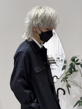 ジーナ 天神(Zina) ホワイトカラーマッシュウルフ 【メンズサロンZina 天神】