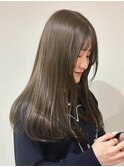ミディアムロングレイヤーカット顔まわりくびれ韓国ヘア心斎橋