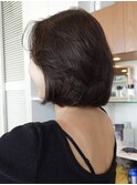 大人女子◎小顔ミディアムボブ顔まわりレイヤーと透明感カラー