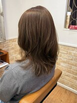 カミケン 黒岩店 kamiken・ くすみベージュ×ミディアムレイヤー【カミケン黒岩店/福島】