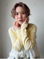 クリーク ボイス ヘアー 東原店(CLIQUE voice hair)&nbsp;ショートウェーブ/レイヤーカット/ミルクティーベージュ