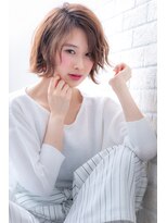 エルデ ナインズ ヘアー スタンド 川口店(elde 9's HAIR STAND) 厚めバング&マーメイドアッシュの個性的で無造作ナチュラルボブ