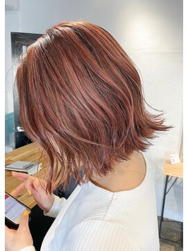 ヘア デザイン ヴェルダ(hair design Verda) ピンクゴールドハイライトカラー