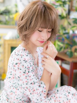 カバーヘア イヴ 戸頭店(COVER HAIR EVE) ★ペールベージュ大人ガーリーウェーブボブルフ10代20代30代★7