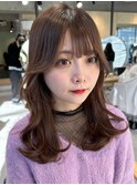 ミディアム/縮毛矯正/髪質改善トリートメント/グレージュ