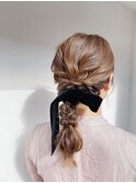 編みおろし ヘアアレンジ