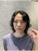 くびれレイヤー大人ショートウルフカット無造作パーマ