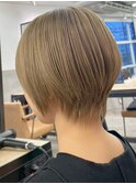 〈c2〉大人ショートハイライト髪質改善キッズカット前髪30代40