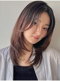 ミディアムレイヤー/顔周りレイヤー/ウルフ/韓国風