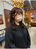 ブリーチなしミルクティーブラウン顔周りレイヤーカット韓国ヘア