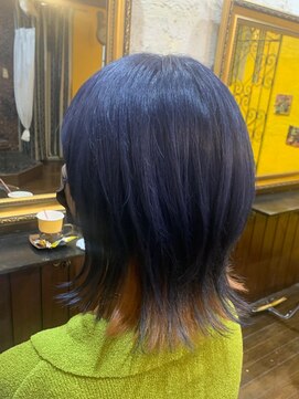 グリクロエ(guri croe) 【guri croe】デザインカラー　ネイビー×オレンジ