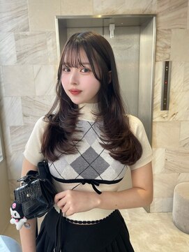 リリー(Lilley) くすみベージュ×姫カットレイヤー×韓国風巻き【ayana】