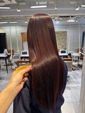 アジールヘア 池袋東口店(agir hair) ブリーチなしダブルカラー高発色ワインレッドカラー池袋