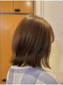 冬カラー◎大人可愛い小顔ブラウンベージュ×レイヤーボブ