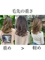 トルネード(TORNADO)&nbsp;レイヤーミディアムの毛先の重さ別イメージ