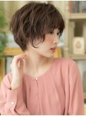 くすみカラーくせ毛風前下がりマッシュボブa上尾20代30代40代