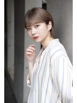 カライングドゥ(ing deux) 大人可愛い20代30代40代黒髪前下がりショートボブ丸みショート◎