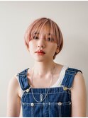 イメチェン/ピンクベージュ/マ二ッシュショート/ワイドバング