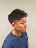 メンズ2ブロック アップバングショートHOMMEHAIR2nd江ヶ崎