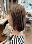 つや感カラー 内巻きボブ 大人ミディ ハイライト#1