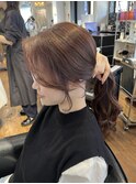 切りっぱなしボブ/エアリーロング/美髪/ピンクブラウン