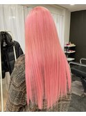 【トリプルカラー＋エクステ】　ペールピンク　韓国ヘア