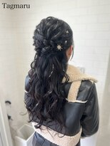 タグマル&nbsp;ねじりのハーフアップ☆銀箔アレンジ
