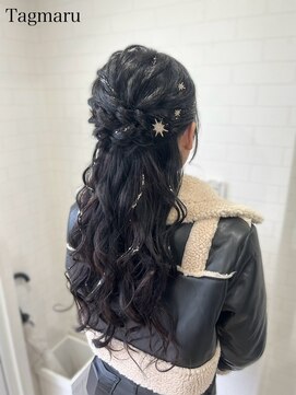 タグマル(Tagmaru) ねじりのハーフアップ☆銀箔アレンジ