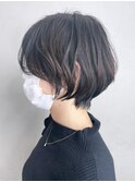 ショートヘア_アースカラーくびれヘアツートンカラー_ba380792