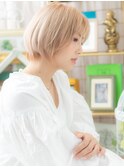 ■外国人風ハイトーンカラーマッシュボブ307志木10代20代30代