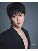 韓国ヘア ダウンパーマ 縮毛矯正 センターパート mens
