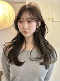 韓国風/レイヤー/前髪カット/オリーブ/透明感/ハッシュカット