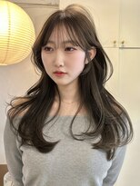 ライン(LINE)&nbsp;韓国風/レイヤー/前髪カット/オリーブ/透明感/ハッシュカット