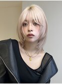 イメチェン/ピンクベージュ/アンブレラカラー/前髪/渋谷