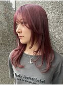 高発色レッド×韓国風小顔レイヤー