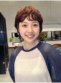 ベリーショートパーマ　アンブレラカラー　デジタルパーマ