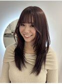 レイヤーカット×小顔ヘア