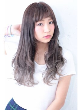 ブルーフェーセス 表参道(blue faces) 『bluefaces』グレーベージュグラデーションカラー 斜めバング