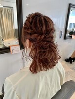 ハーフアップ　結婚式　二次会　パーティー　花嫁　ブライダル
